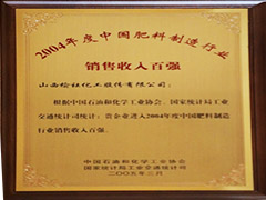 2004年中國肥料行業銷售收入百強